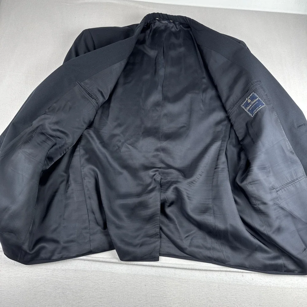 VTG Brooks Brothers Brooksease Blazer Suit Jacket Dark Gray Union Made 50R Wool